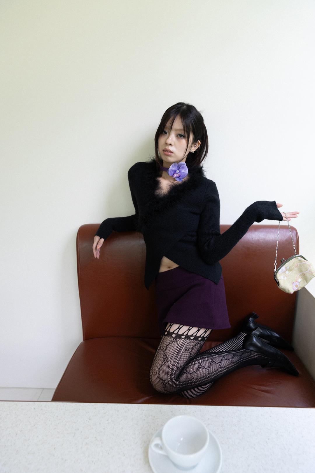 [Holiday] Wool tidy low skirt pants (Purple)