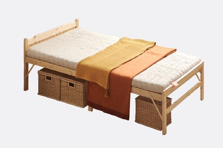 [단독] 피너스 원목 접이식 일체형 침대 프레임 (슈퍼싱글)