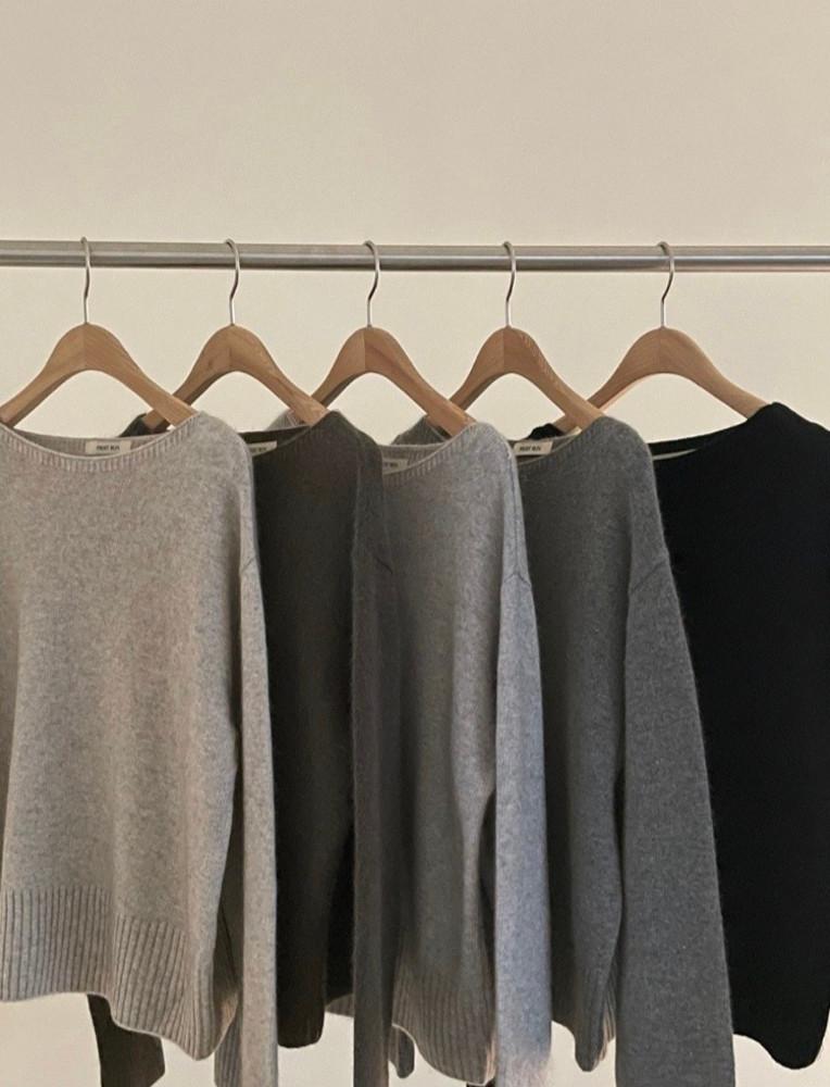 FIRST RUN 퍼스트런 라쿤 보트넥 니트 nt (5 Color)