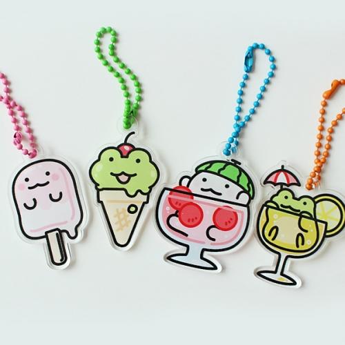 익명깨꾹 썸머 투명아크릴키링