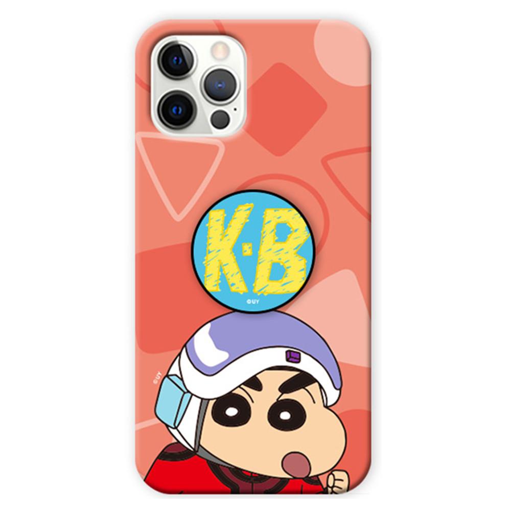 짱구는못말려 떡잎마을방범대 컬러 슬림 하드 폰케이스 허브톡 그립 톡홀더 세트 케이스