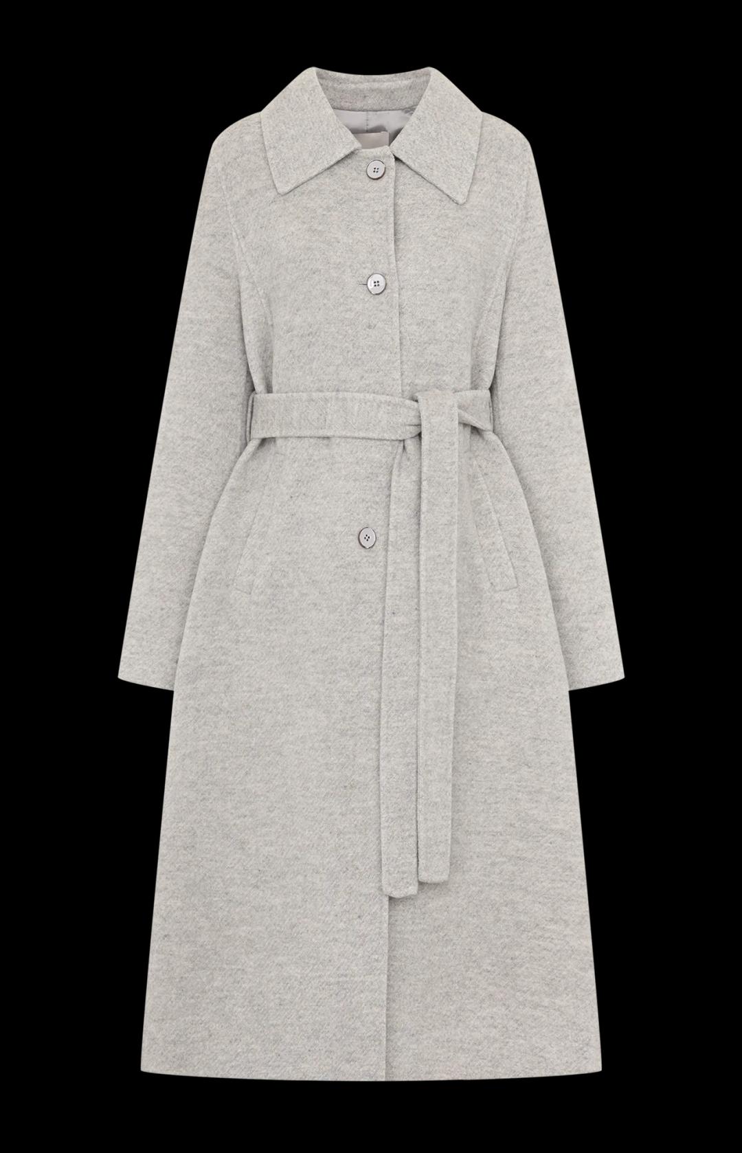 울 핸드메이드 싱글 벨티드 코트