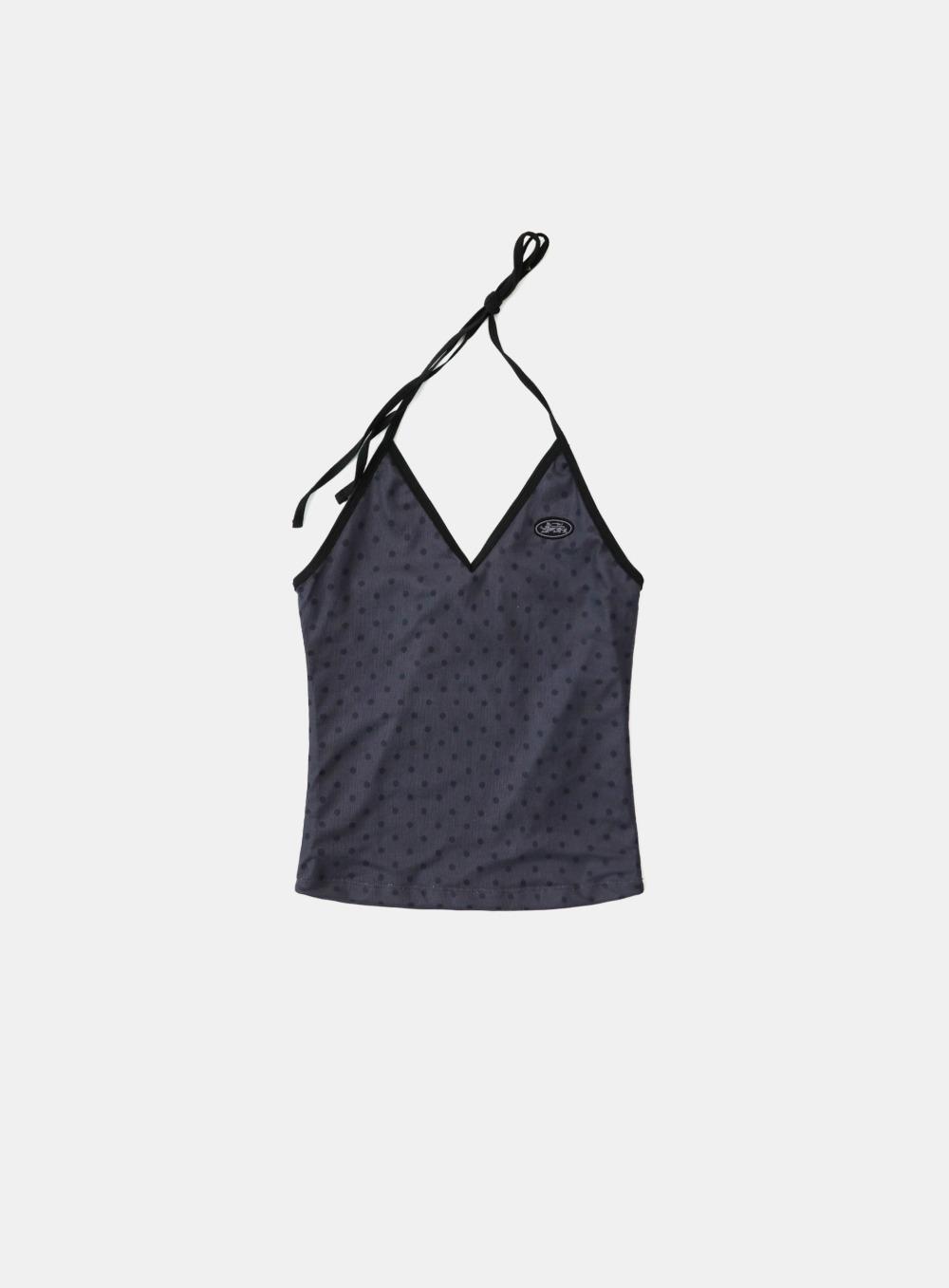 [AQUA] [w-tnk25-056] 스플래시 도트 홀터 탱크 - 챠콜