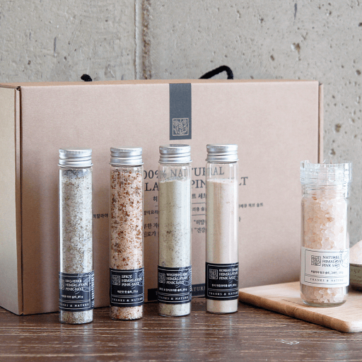 히말라야핑크솔트 선물세트 그라인더PC & 바이알 4P