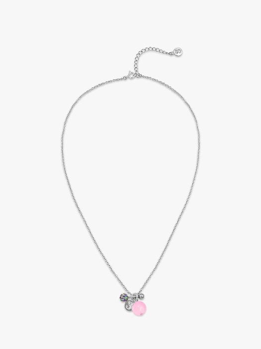 Tri Serenity Ball Necklace Pink