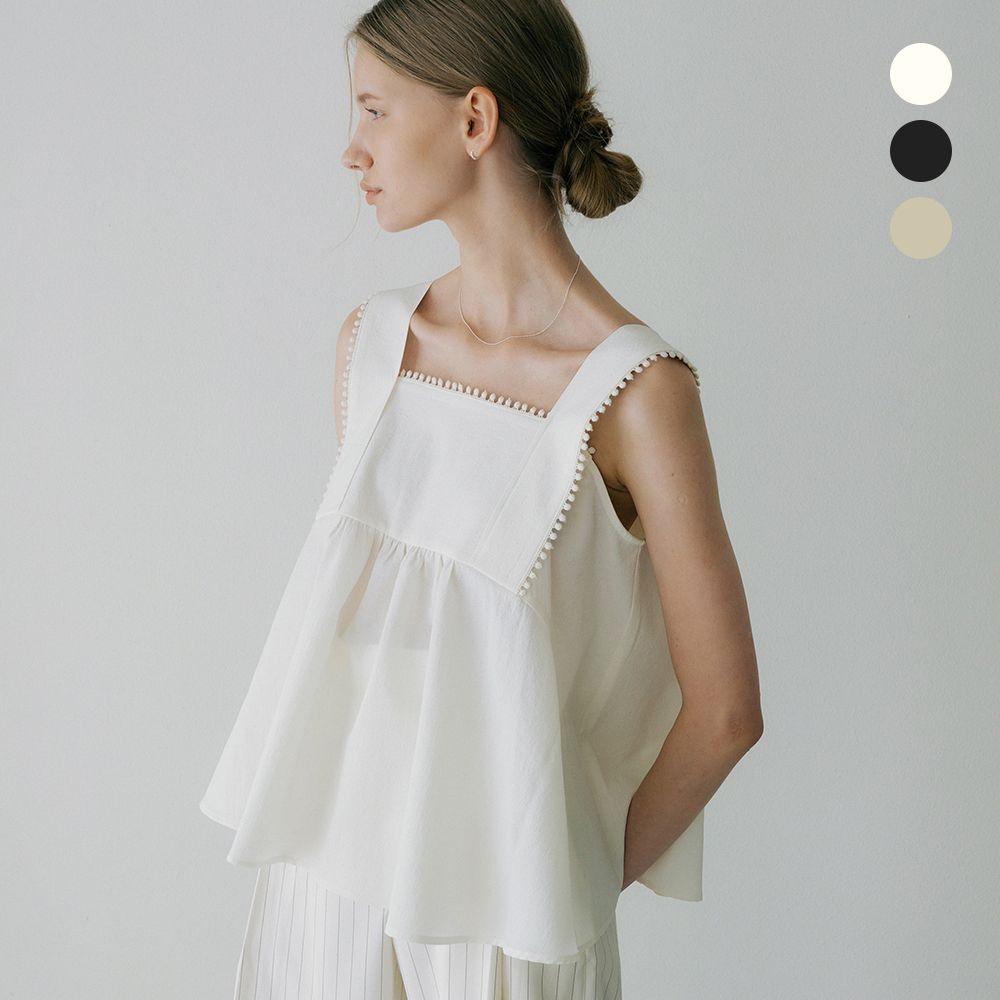 comos 889 wide strap flared blouse (3color)