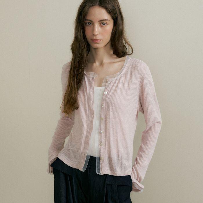 comos 1423 chiffon colored cardigan (pink)