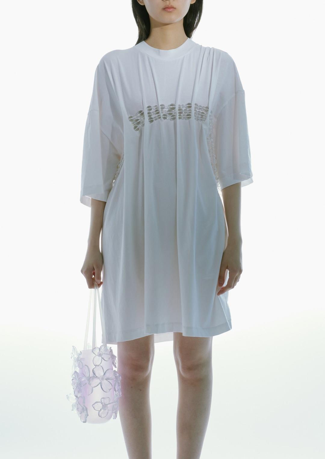 OVERSIZED BEADED JERSEY TOP - XS-S