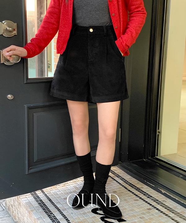 모어라운드 [단독] 🎬[made/4size] 데어 핀턱 코듀로이 A라인 숏 반바지 -3color (S-XL/데일리룩/가을반바지/가을팬츠/간절기템/코듀로이팬츠)
