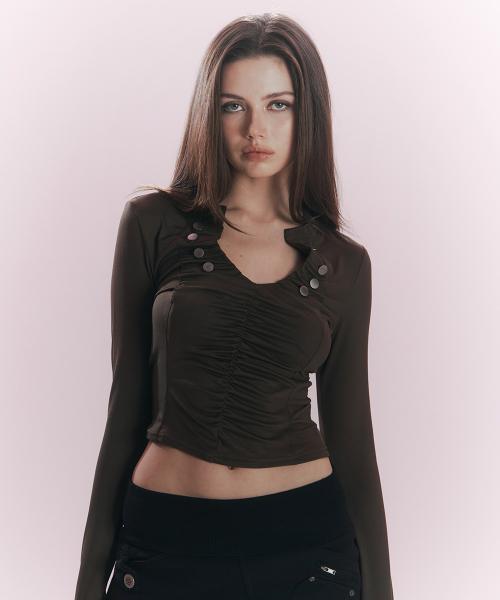 Ruby Long Sleeve Top (Khaki)