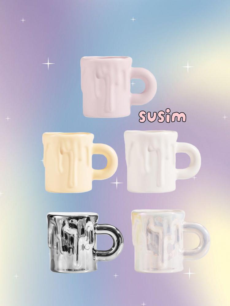 수심 Rainbow Mug 머그 귀여운 유니크 세라믹 통통한 컵 감성 홈카페