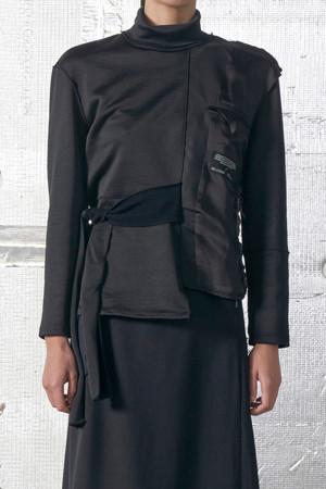 [RE;CODE 여성] Ribbon Detail Patch Work Jersey Top