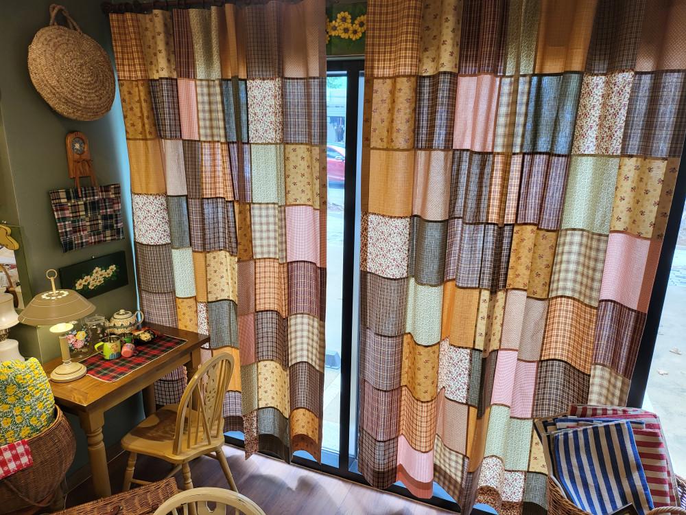 핸드메이드 어텀 패치 커튼