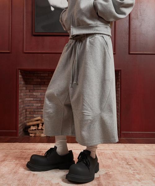 트리플 리프 커브드 버뮤다 팬츠_퓨어 그레이