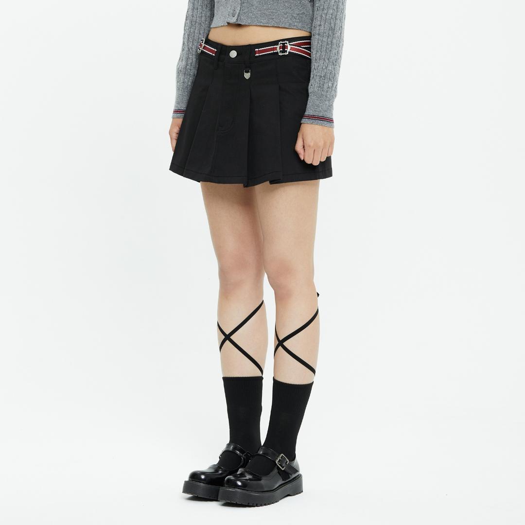 [TGT X RMTCRW]LOW RISE PLEATS SKIRT_BLACK