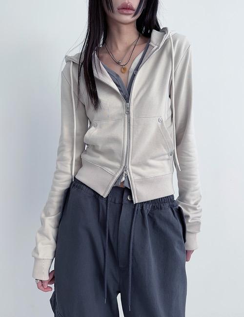 vintage eyelet hood zip up