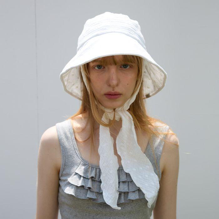 Scarf Bucket Hat, White