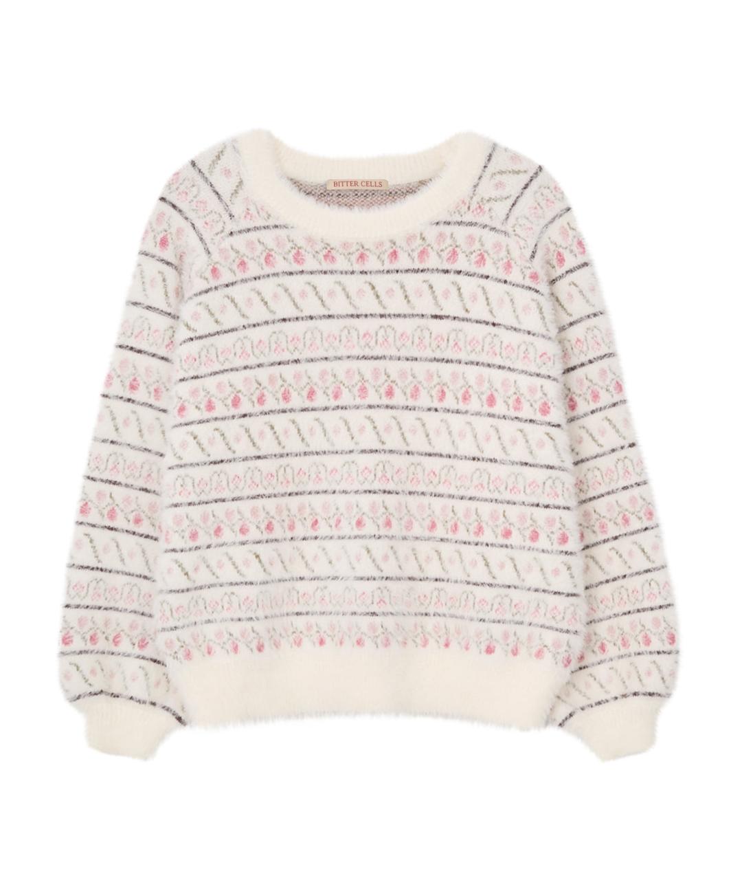 Garden Flower Sweater-Ivory