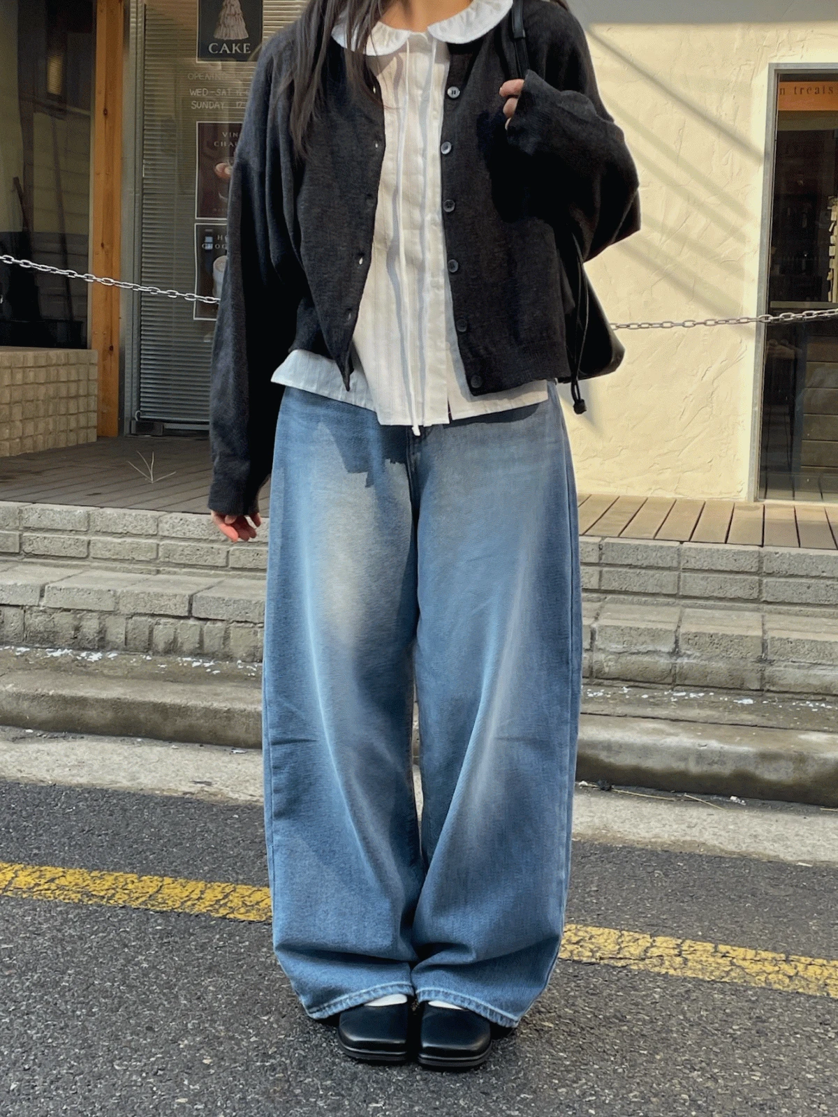 모먼트 와이드 데님 팬츠