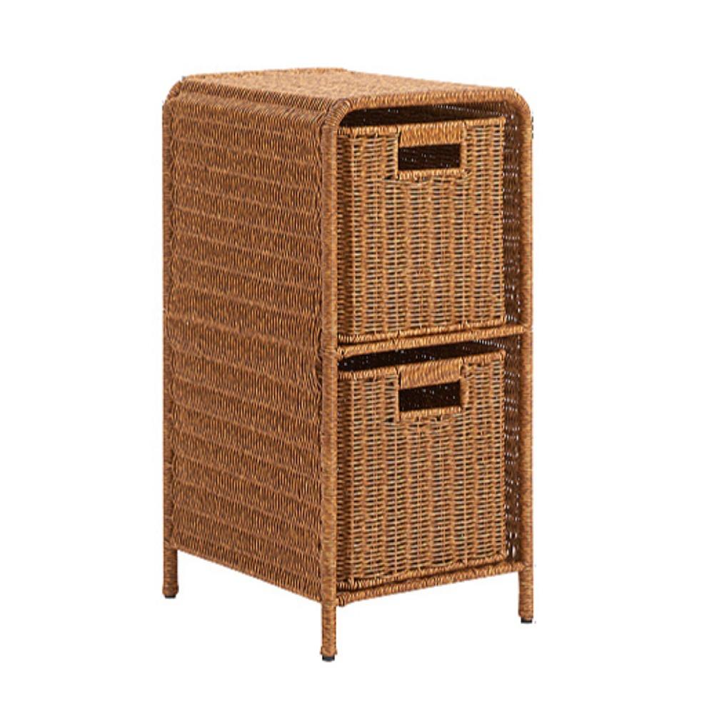 라탄 와이어 미니수납장 2단 틈새 다용도 슬림 서랍장