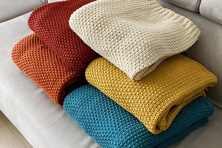 숏 니트 담요 블랭킷 5color