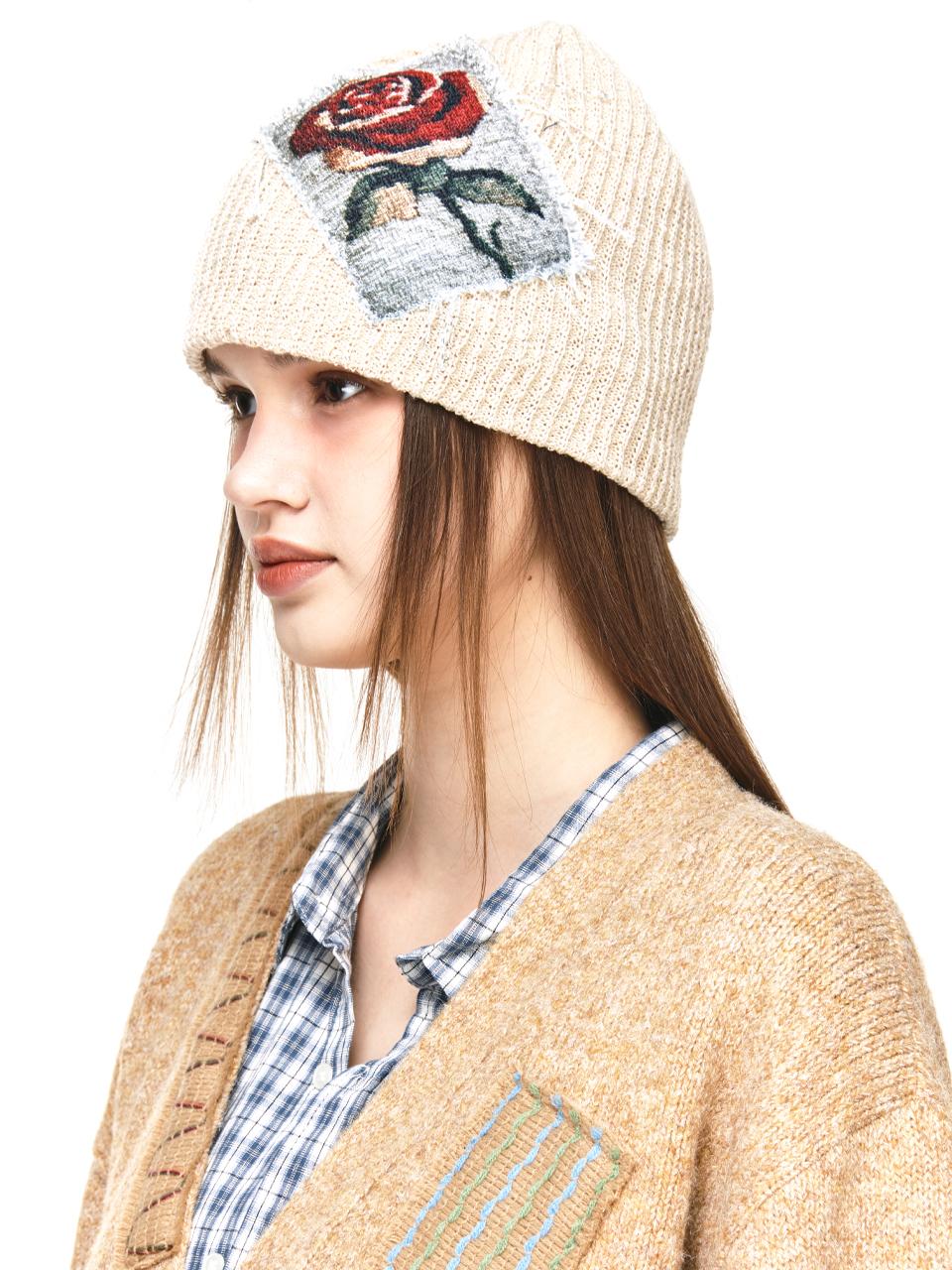 Rose Patch Beanie