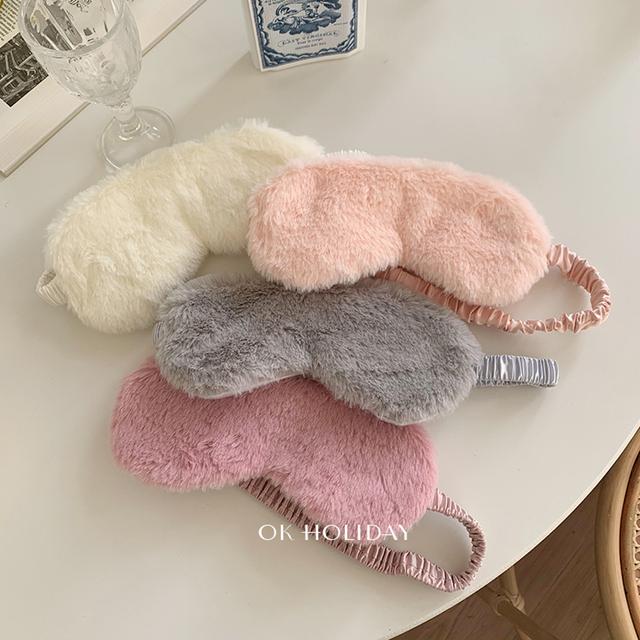부드러운 퍼 수면안대 모조토끼털 아이마스크 숙면 눈피로 불면증 겨울