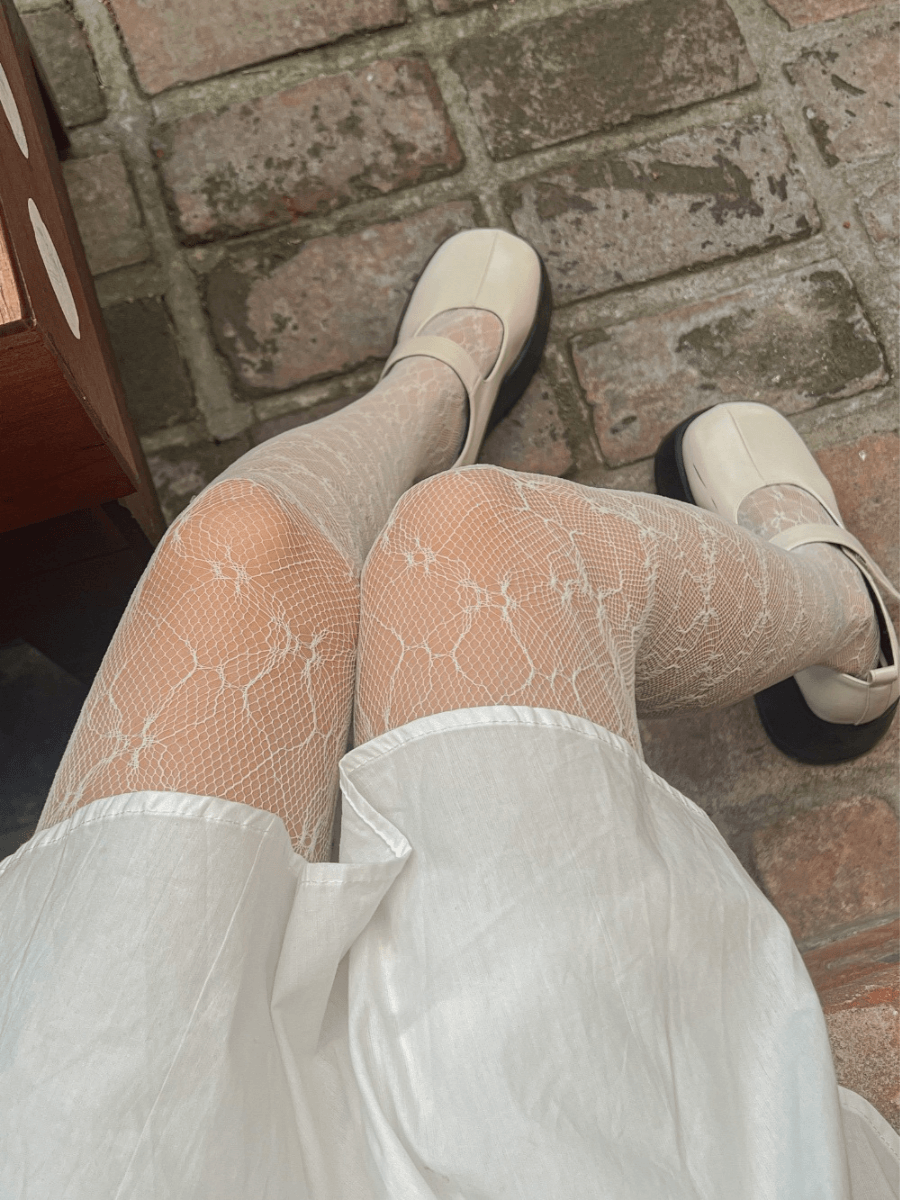 플라워 레이스 스타킹