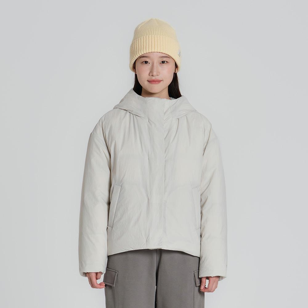 캠픽 우먼스 후드 구스 미들 다운 자켓 Light Beige (S23WWKDJ23)