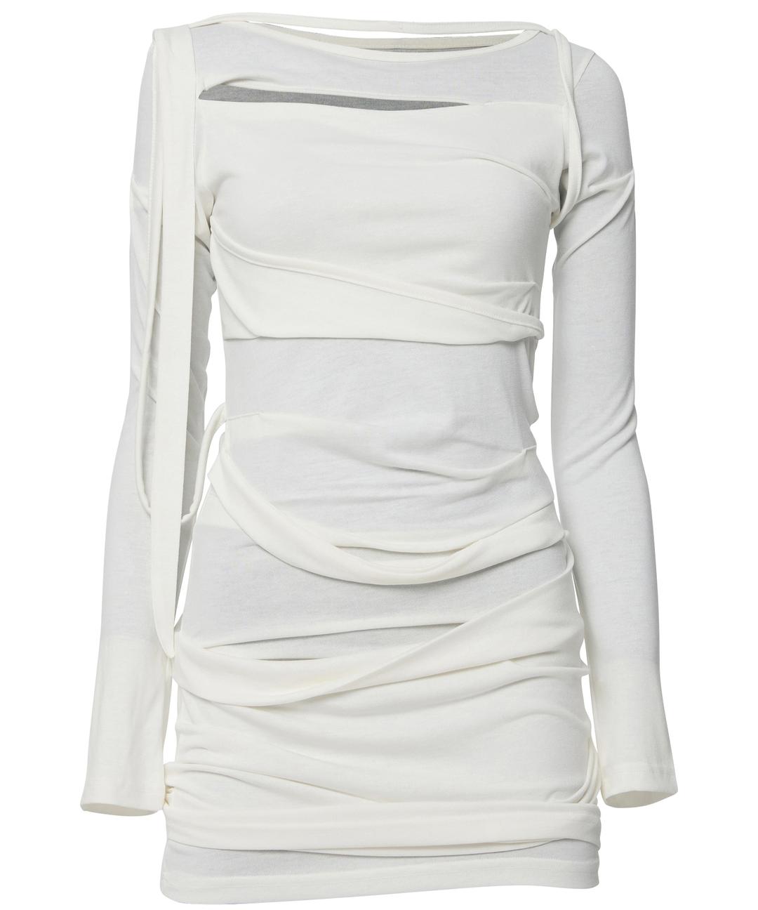 Asymmetrical Draped Long Dress (FL-196_Cream)