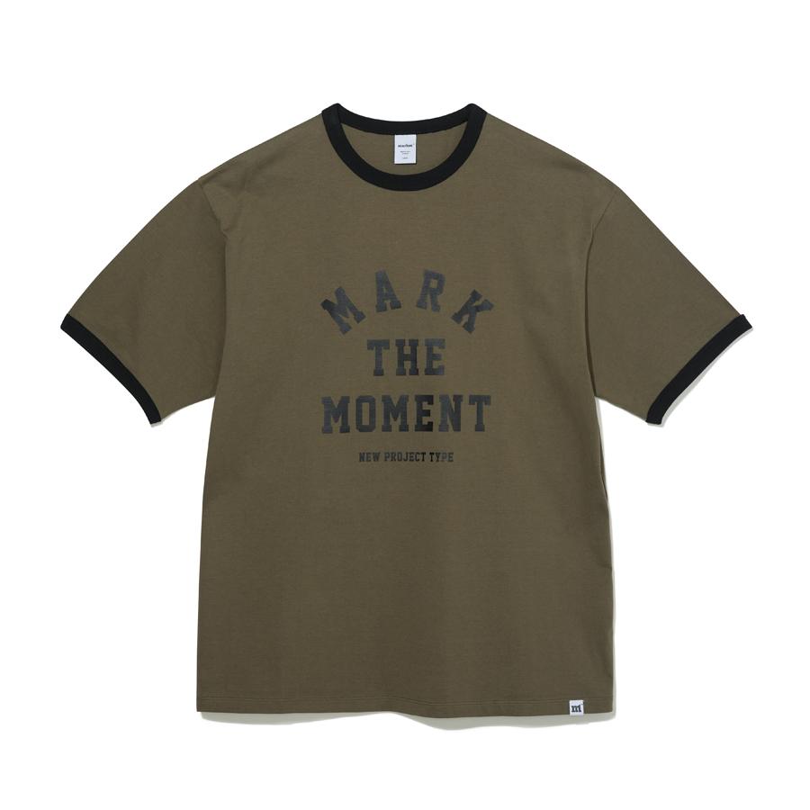 [셀럽 착용] SLOGAN GRAPHIC RINGER T-SHIRT-KHAKI (7/23 이후 순차발송)