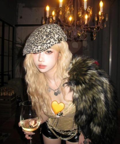 코튼캔디스토어 [당일배송] Y2K 갸루 레오파드 베레모 헌팅캡