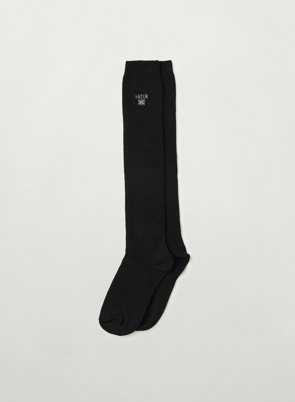Apero Cotton Knee Socks - Black