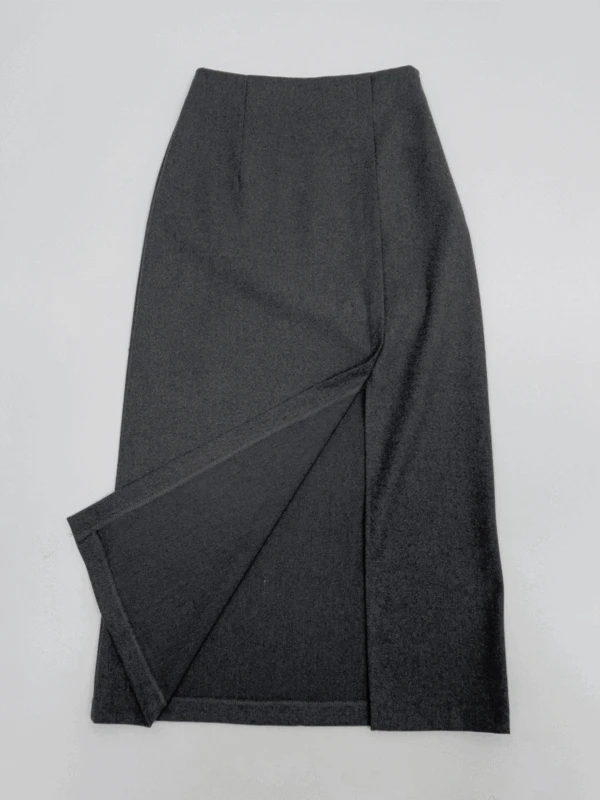 웜터치 랩슬릿 H라인 롱스커트 (2C)