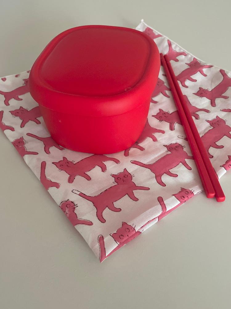 (made) 다홍고양이 손수건