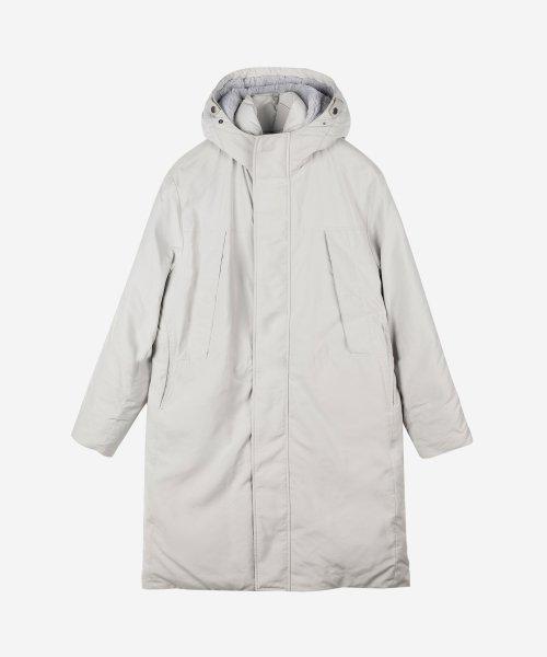 프리미엄 구스 다운 후드 롱 점퍼 (베이지)