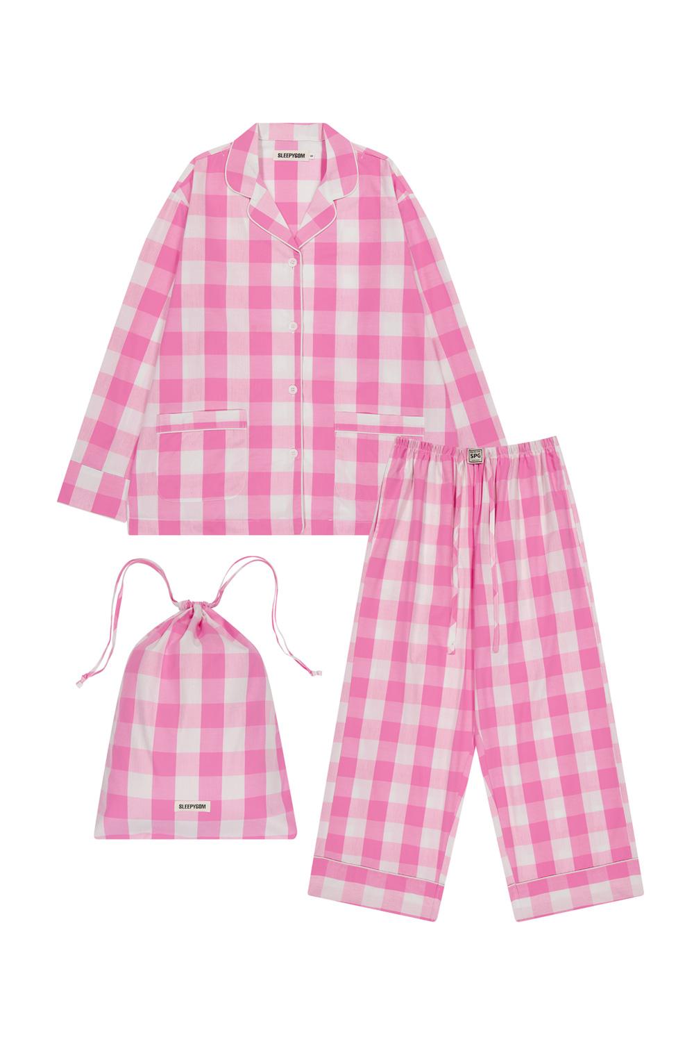 Peony gingham pajama set 10%