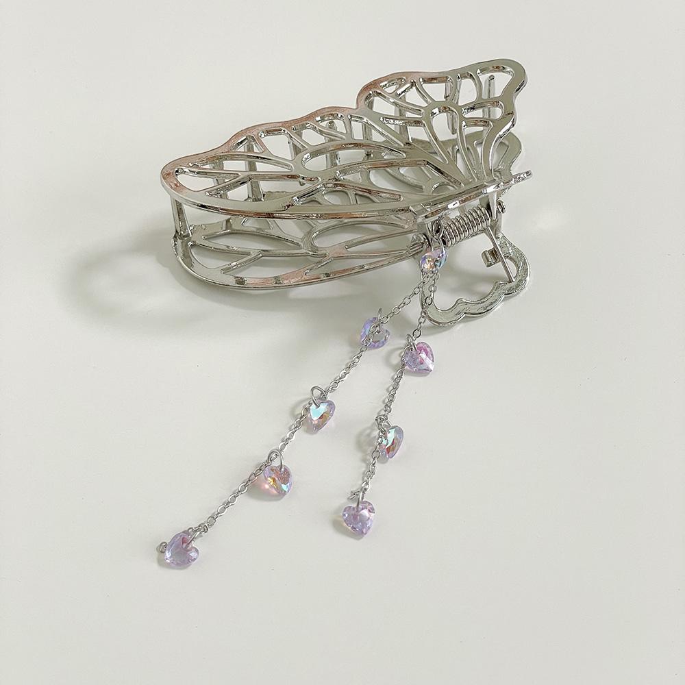 [누미미made] 빈티지 나비 오로라 체인 헤어 메탈 집게핀 머리핀 (one color)