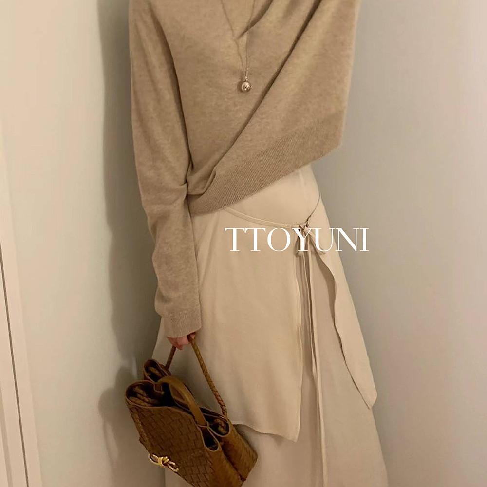 (베이지당일) 포스터 POSTER 마리아 랩 스커트 롱 치마 레이어드 가을 떠유니