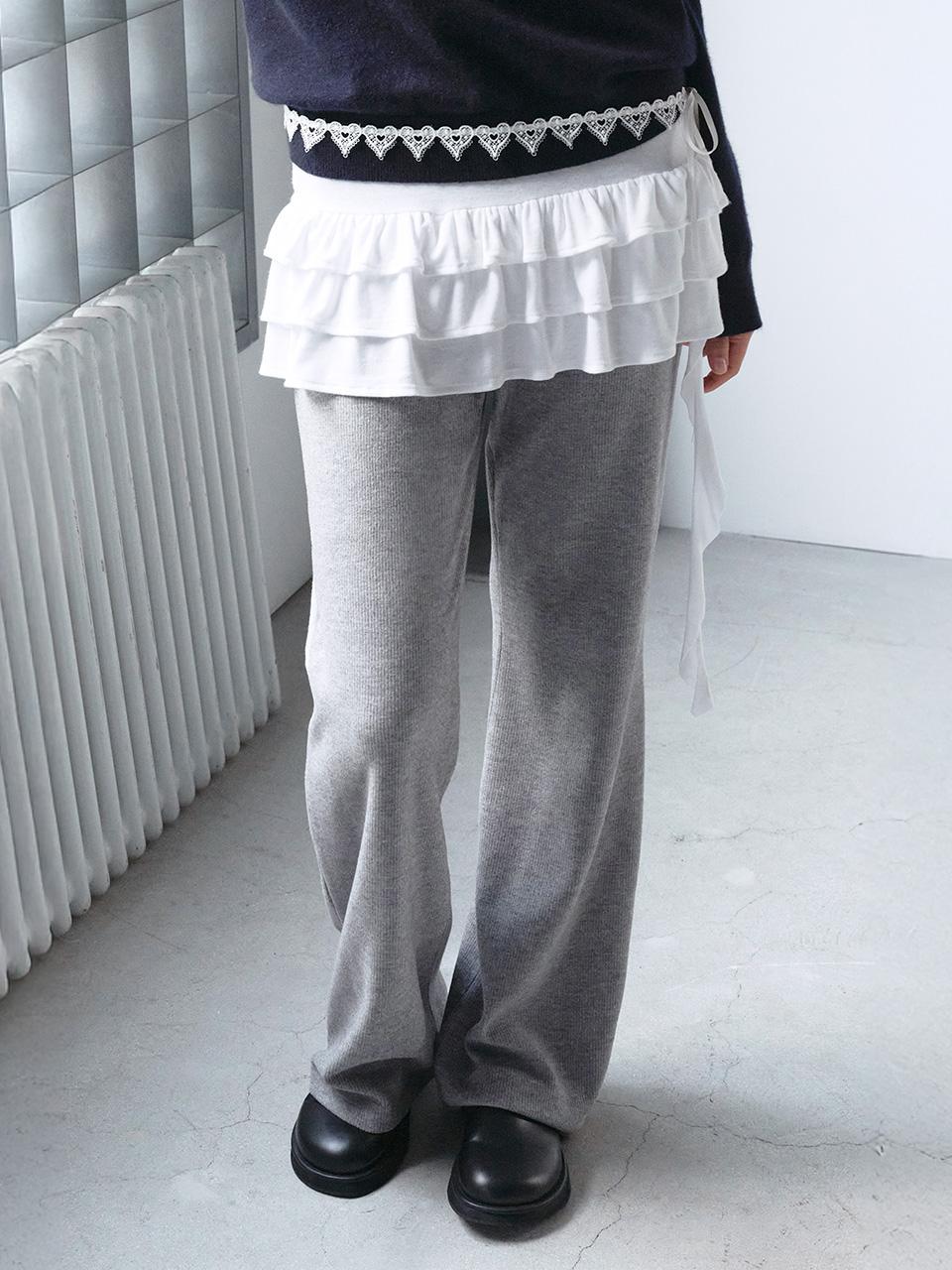 BOOTS CUT KNIT PANTS GRAY