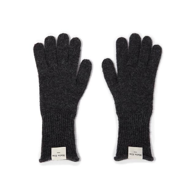 FINGER HOLE KNIT GLOVES IN CHARCOAL