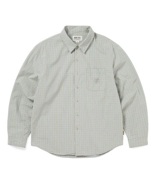 GD Lightning Bear Check Shirt Light Blue