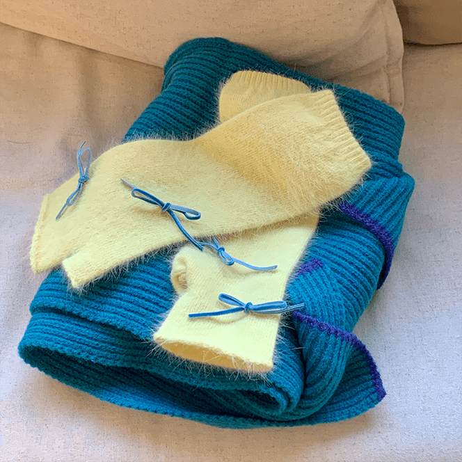 Angora Hand Warmer Ribbon_Yellow