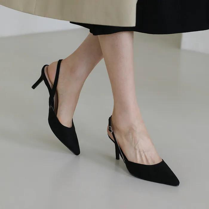 트윌리 스웨이드 슬링백힐 (5/7/9cm)