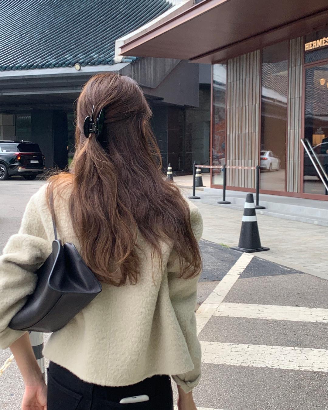 Baby alpaca no-collar handmade coat