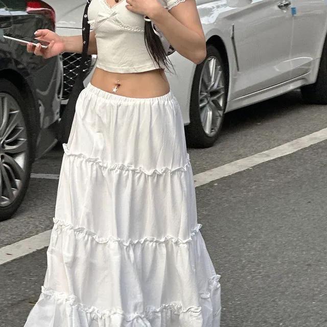 pure white long skirt |퓨어 화이트 롱 스커트 (캉캉스커트 /티어드스커트)