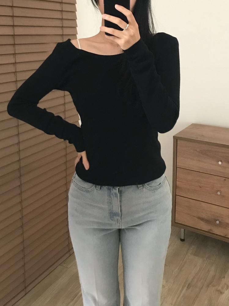 포리 여리 투웨이 니트 [블랙]