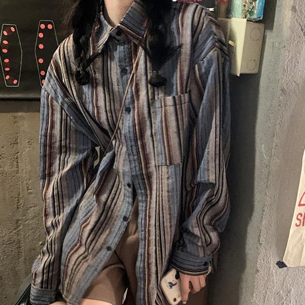 데어 스트라이프 셔츠 F23SH102