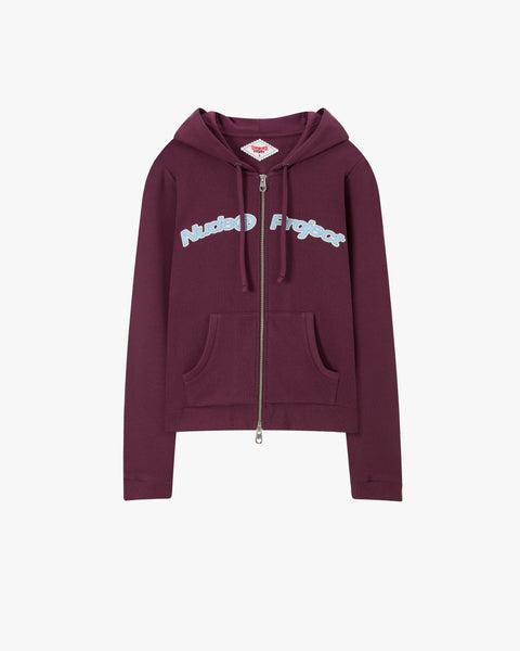 Margarita Zip-up Hoodie Burgundy
