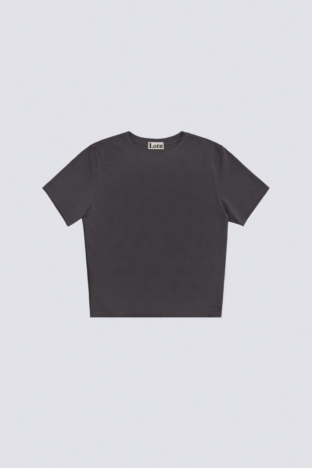 Organic cotton half t shirt, Charcoal